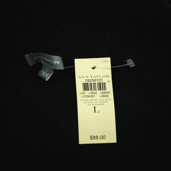 Ann Taylor Size Large L Black Rhinestone Off The Shoulder Silk Cashmere Sweater - Picture 4 of 7